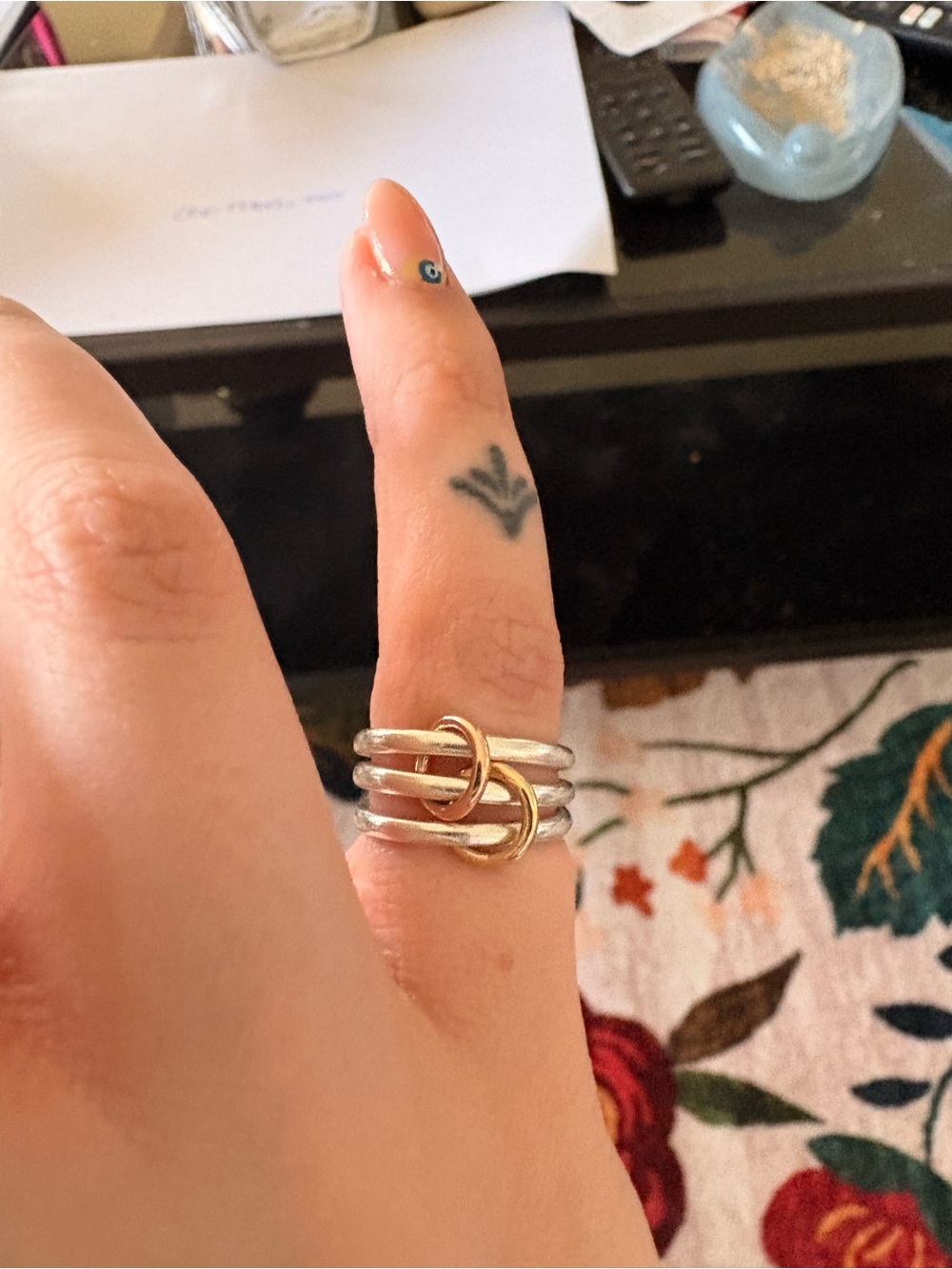 Mixed Metal Interlocking Stackable Ring